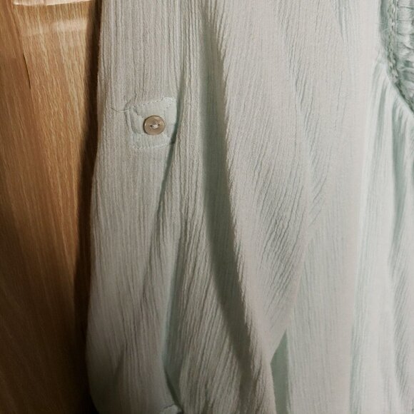 Bandolino Womens Mint Green Gauzy Button Down Shirt XXL - Picture 5 of 8